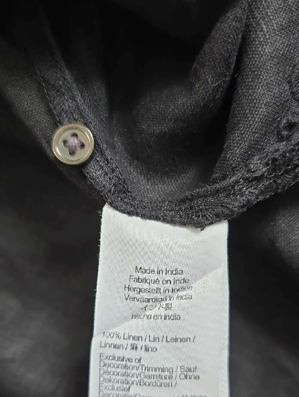 J. Crew Bungalow 100% Linen Black Embroidered Eyelet V-Neck Blouse Large - Picture 8 of 8